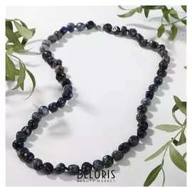 Бусы галтовка обработанная через узел "Агат" под лазурит, 50см