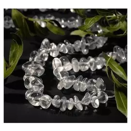 Бусы "Горный хрусталь" крошка мелкая обработанная, 50см