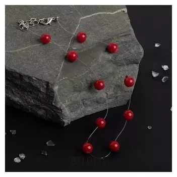 Бусы на леске "Скромность" D=0,8, цвет красный, 30см