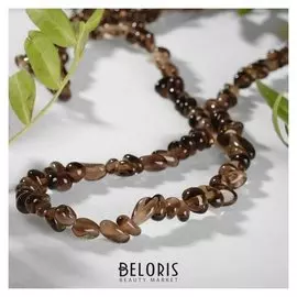 Бусы "Раухтопаз" крошка мелкая, 48см