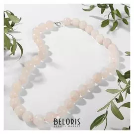 Бусы шар №12 гранёный через узел "Агат бежевый", 50см