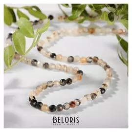 Бусы шар №4 гранёный "Агат бразильский", 48см