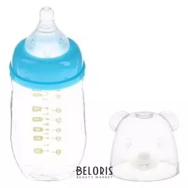 Бутылочка для кормления стеклянная, с широким горлом, 240 мл, от 0 мес.