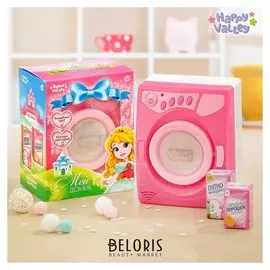 Бытовая техника игрушечная Стиральная машина, световые и звуковые эффекты, барабан вращается, цвет розовый