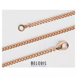 Цепь "Панцирное плетение" со скошенными звеньями, каплевидный карабин с плоской петлёй, цвет золото, ширина 3 мм, L=60 см