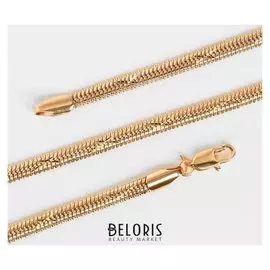 Цепь "Снейк" с узором из крестов, продолговатый карабин, цвет золото, ширина 5 мм, L=60 см