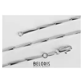 Цепь "Статус" осколки длинные звенья, продолговатый карабин, цвет серебро, ширина 2 мм, L=55