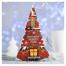 Чай "Уютного нового года домик" в коробке-елке 50 г