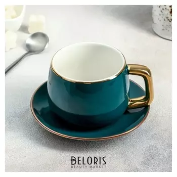 Чайная пара «Изумруд», 200 мл, блюдце 13,5 см