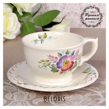 Чайная пара «Шиповник», сетка, 0,25 л, 15×8,4 см, 1 сорт