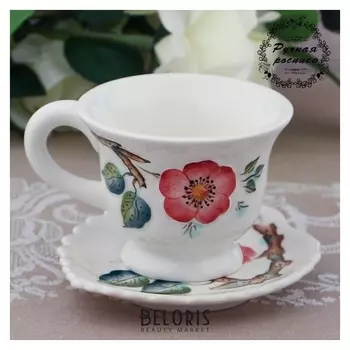 Чайная пара «Вишневый сад», 0,2 л, 14,8×7,9 см, 1 сорт