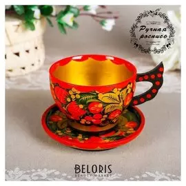 Чайная пара «Ягодка», хохлома