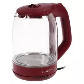 Чайник электрический Luazon Lsk-1809, 1500 Вт, 1.8 л, стекло, подсветка, красный