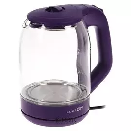 Чайник электрический Luazon Lsk-1809, 1500 Вт, 1.8 л, стекло, подсветка, фиолетовый