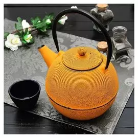 Чайник «Аман», 1 л, с ситом, с эмалированным покрытием, цвет жёлтый