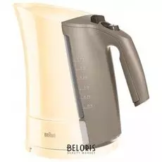 Чайник BRAUN WK-300.CREAM, 1,7 л, 2200 Вт, скрытый нагревательный элемент, пластик, кремовый / серый