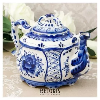 Чайник «Сидоров», гжель