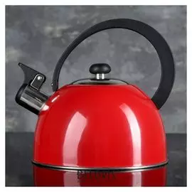 Чайник со свистком 1,8 л "Радуга", фиксированная ручка, цвет красный