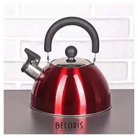 Чайник со свистком 2 л "Виктори. блеск", цвет красный