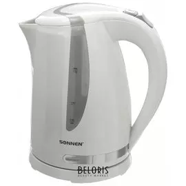 Чайник SONNEN KT-1743, 1,7 л, 2200 Вт, закрытый нагревательный элемент, пластик, белый