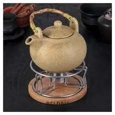 Чайник заварочный 800 мл "Пенелопа", с подставкой для подогрева, цвет жёлтый в крапинку