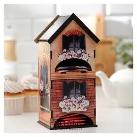 Чайный домик двойной "Дом с цветами" 9,6х22 см