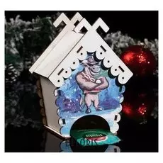 Чайный домик "Избушка символ года 2021. Бык на стиле", 19,5×11×15,5 см