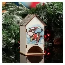 Чайный домик "Символ 2021. бычок на катке", 9.5×8.5×15.5 см