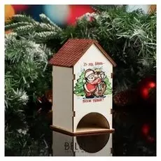 Чайный домик "Символ 2021. коровка и санта", 9.5×8.5×15.5 см