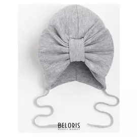 Чалма для девочки, цвет серый, размер 35-38 см (1-3 мес.)