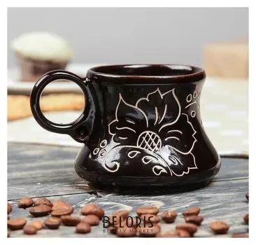 Чашка кофейная "Цветы", 0.2 л