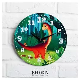 Часы дерево настенные "Дино"