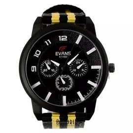 Часы наручные мужские "Evans" D=4.5 см, текстильный ремешок