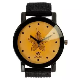 Часы наручные женские "Лотос", циферблат D=3.3 см, черные