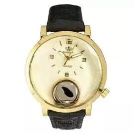 Часы наручные женские "Сердечко", циферблат D=3 см, черные