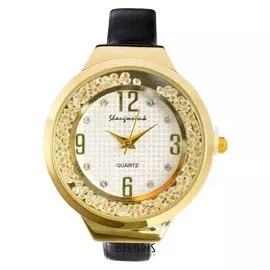 Часы наручные женские "Shengmeimk", ремешок из экокожи, черные