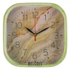 Часы настенные, серия: классика, "Оникс", квадратные, 22х22 см