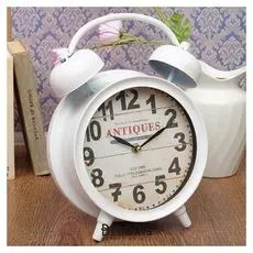 Часы настольные "Классика", белые, D=21, 9.5х22.5х33 см