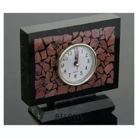 Часы настольные "Семафор", 15х5х13 см, змеевик, родонит