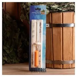 Часы песочные для бани и сауны, с открытой колбой, 15 минут, 28×4 см