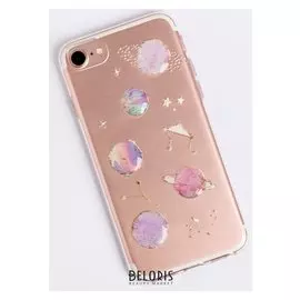 Чехол для телефона Iphone 6, 6S, 7 с эпоксидными элементами «Космос», 6.5 × 14 см