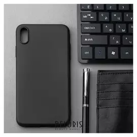 Чехол Innovation, для Iphone XS Max, силиконовый, матовый, черный