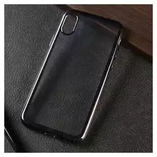 Чехол Luazon для телефона Iphone X, силиконовый, прозрачный, чёрная окантовка