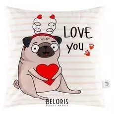 Чехол на подушку этель "Love You" 40х40 см, 100% п/э, велюр