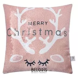 Чехол на подушку с пайетками этель "Christmas" 40х40 см, 100% п/э
