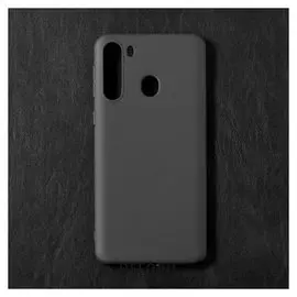 Чехол Qumann, для Samsung Galaxy A21, силиконовый, матовый, черный