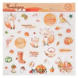 Чипборд с фольгированием на клеевой основе «Мои осенние грёзы», 30.5 × 30.5 см