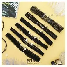 Чокер "" ажур, (Набор 6 шт), цвет чёрный