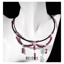 Чокер "Чешское стекло", цвет бордовый