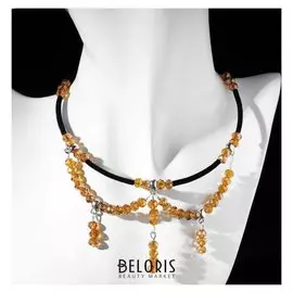 Чокер "Чешское стекло", цвет оранжевый